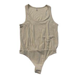Intimately Free People Gauze Cotton Sleeveless Tee Off Bodysuit in Cream Size SP